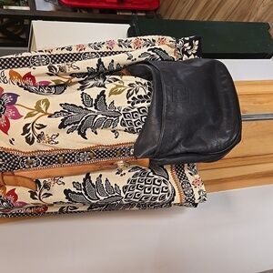 Vintage Leather Hobo Slouchy Crossbody Bag Navy With Compartments